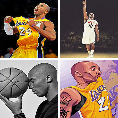 Kobe Bryant And Gigi Paint By Numbers - PBN Canvas