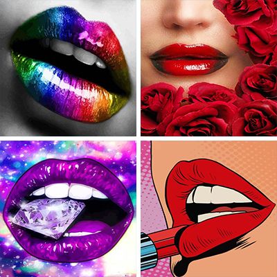 Lips paint by numbers