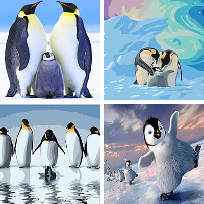 penguins paint by numbers