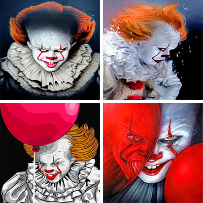 Pennywise the clown paint by numbers
