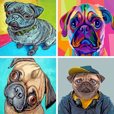 pugs paint by numbers