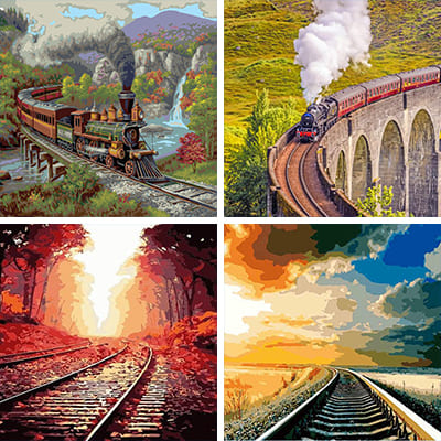 railways paint by numbers