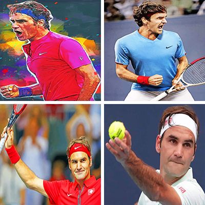 roger federer paint by numbers