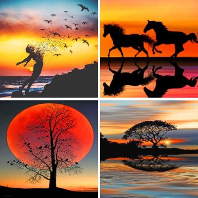silhouette paint by numbers