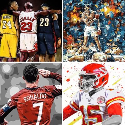 sports paint by numbers