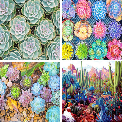 succulent paint by numbers