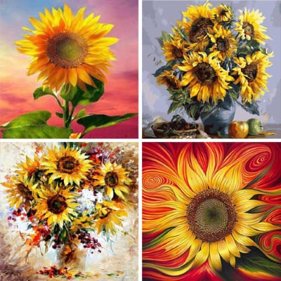 sunflowers paint by numbers