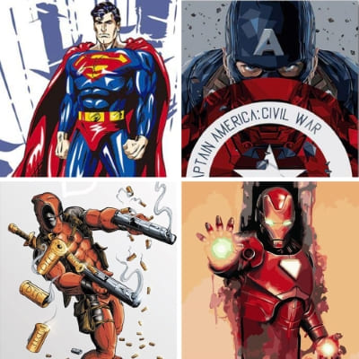 superheroes paint by numbers