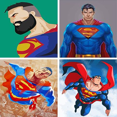superman paint by numbers