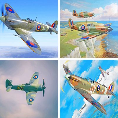 supmarine Spitfire paint by numbers