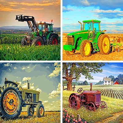 tractors paint by numbers