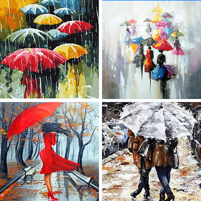 umbrellas paint by numbers
