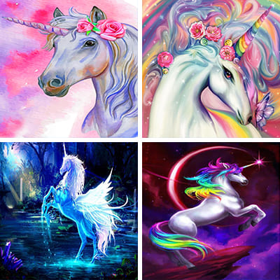 Unicorns paint by numbers