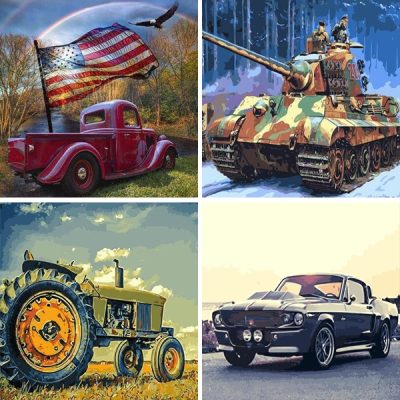 vehicles paint by numbers