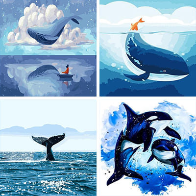 whales paint by numbers