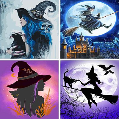Witches paint by numbers