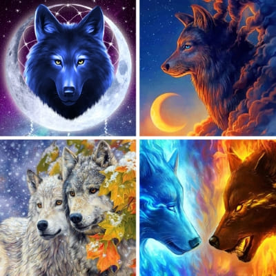 wolf paint by numbers
