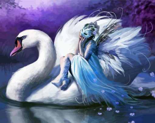 Woman And Swan paint by numbers