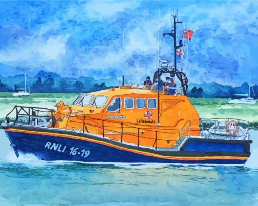 Aesthetic Rnli Lifeboat paint by numbers