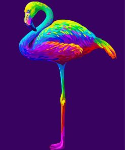Colorful Abstract Flamingo paint by numbers
