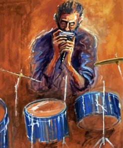 Musician And Harmonica paint by numbers