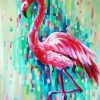 Pink Abstract Flamingo paint by numbers
