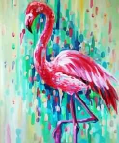 Pink Abstract Flamingo paint by numbers