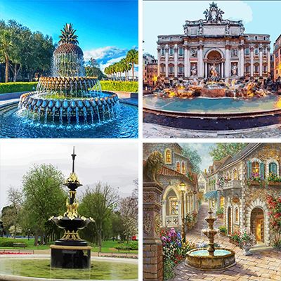 fountains paint by numbers