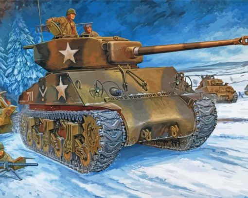 Aesthetic Sherman Tank paint by numbers