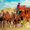 Stagecoach And Horses Art paint by numbers