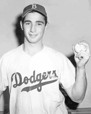Monochrome Sandy Koufax  paint by numbers 