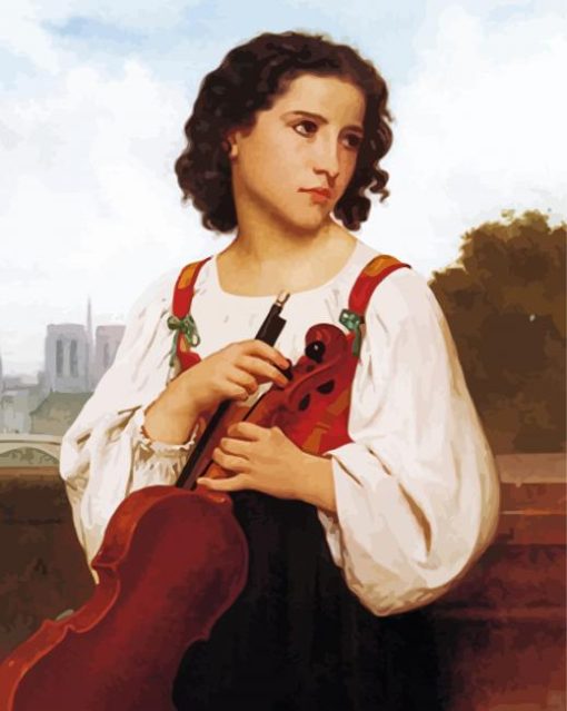 Musician Girl By William Adolphe paint by numbers