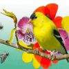 Yellow Songbird paint by numbers