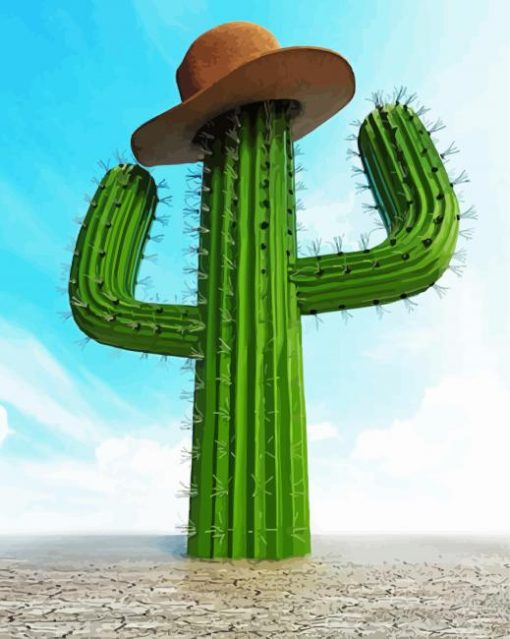 Aesthetic Cactus Cowboy paint by numbers