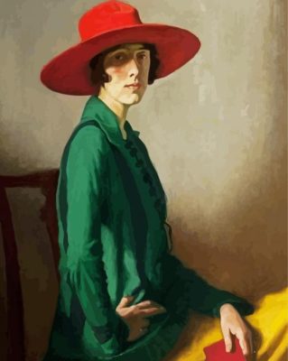 Lady In Red Hat paint by numbers