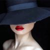 Lady In Black Hat With Bright Lipstick paint by numbers