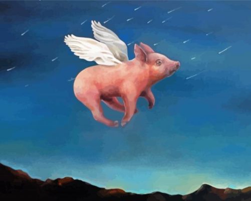 Flying Pig  paint by numbers
