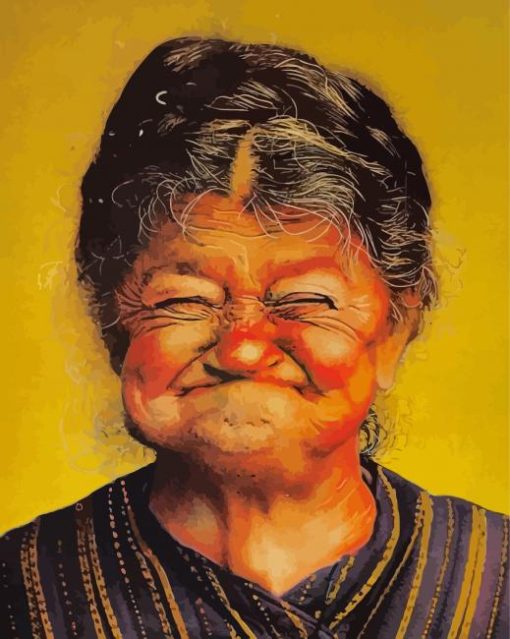 Laughing Old Lady paint by numbers