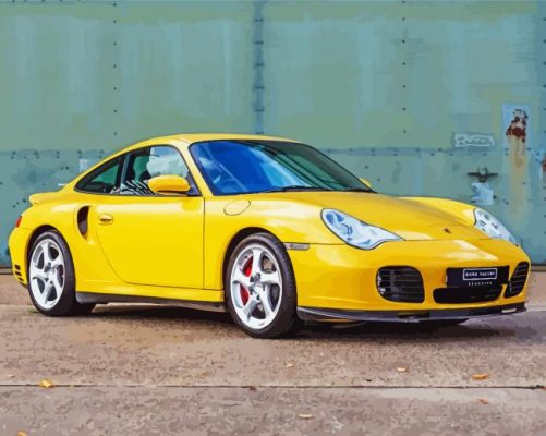 Yellow 996 Turbo paint by numbers