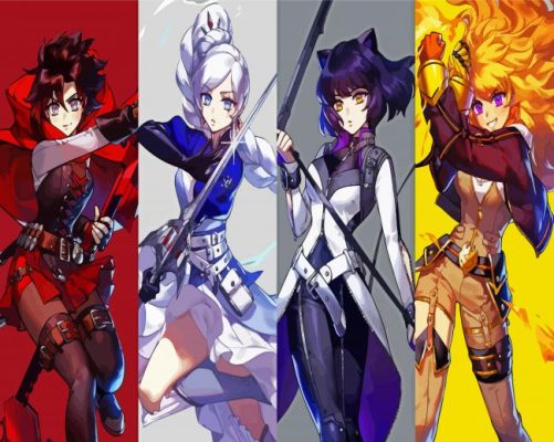Rwby Anime Girls paint by numbers