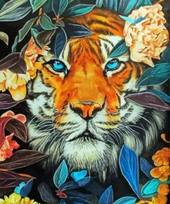 Tiger And Flowers paint by numbers