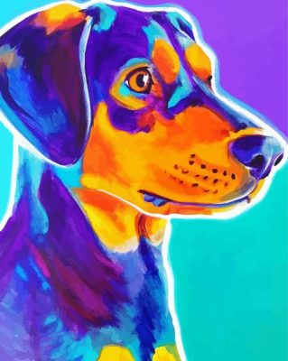 Colorful Black And Tan Coonhound paint by numbers
