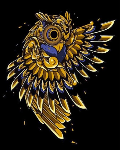 Golden Owl paint by numbers