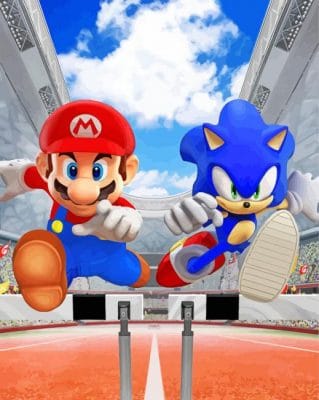 Mario And Sonic paint by numbers