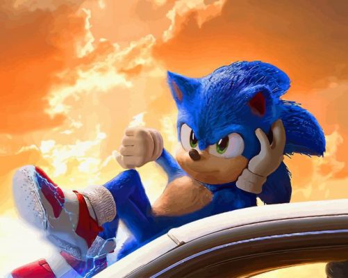 Sonic The Hedgehog Movie paint by numbers