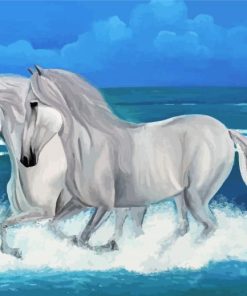 White Horses On The Beach paint by numbers
