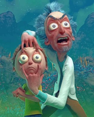 Crazy Rick And Morty Paint By Numbers  