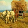 Vintage Harvesting With Horses paint by numbers