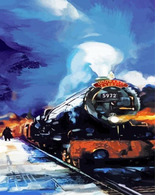Hogwarts Express Train Art paint by numbers
