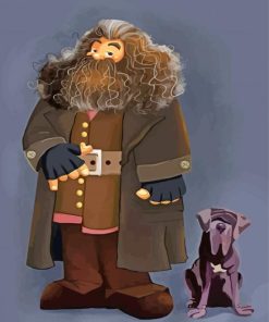 Rubeus Hagrid And His Dog paint by numbers